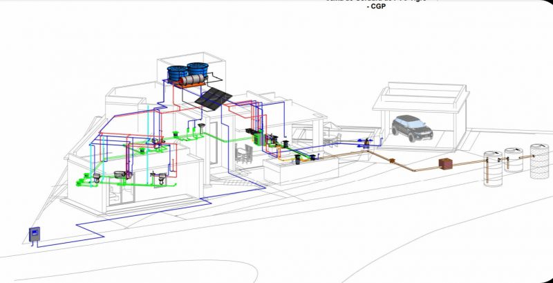 Projeto Hidrossanitário Água Quente e Água Fria